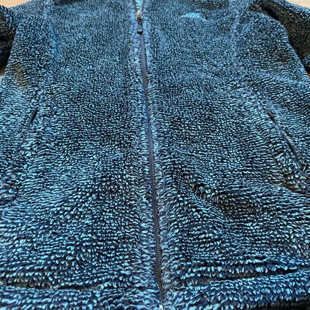 The North Face Jacket Fleece Osito 2 Teal Fuzzy Sweater Full Zip Womens Size S - Picture 2 of 6